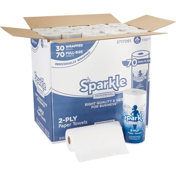Sparkle Sparkle Cleaning Towel Paper Towels, 70 Sheets, White, 30 PK GPC2717201CT